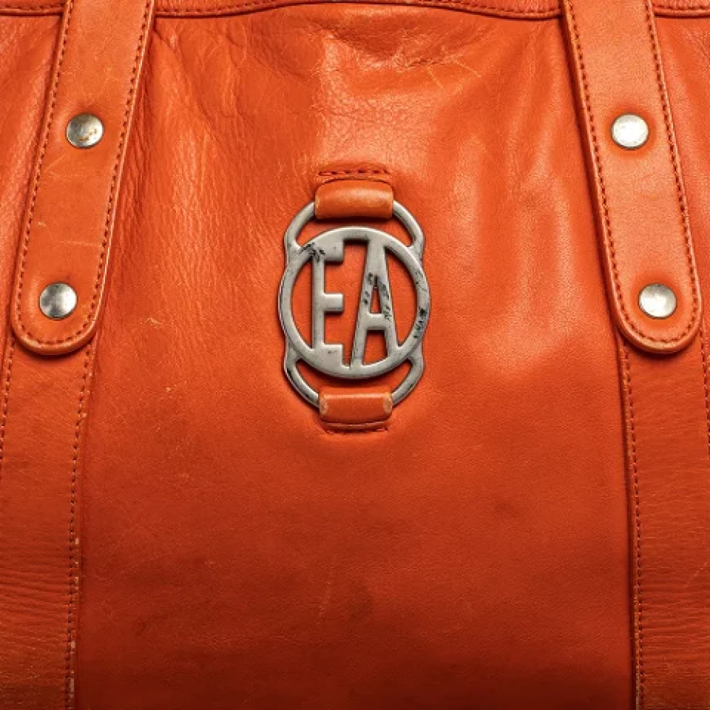 Armani Pre-owned Leather totes Orange Dames