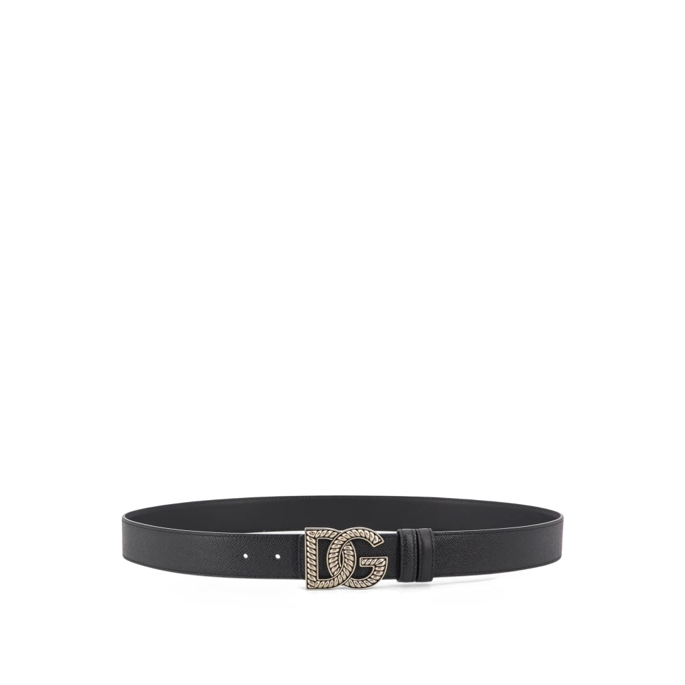 Dolce & Gabbana Men's Black Alpine Calfskin Belt - Belts - 90 Cm - Accessories
