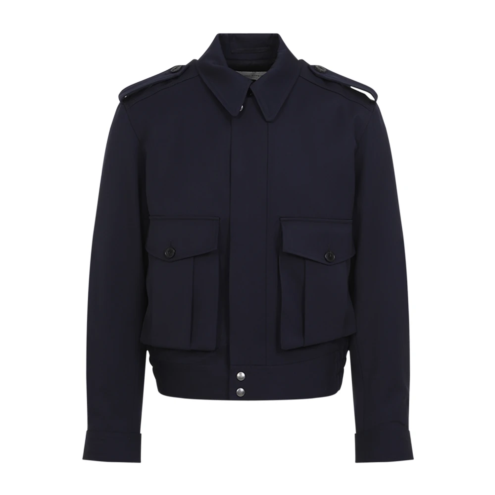 Dries Van Noten Blauwe Wollen Jas voor Mannen Blue Heren