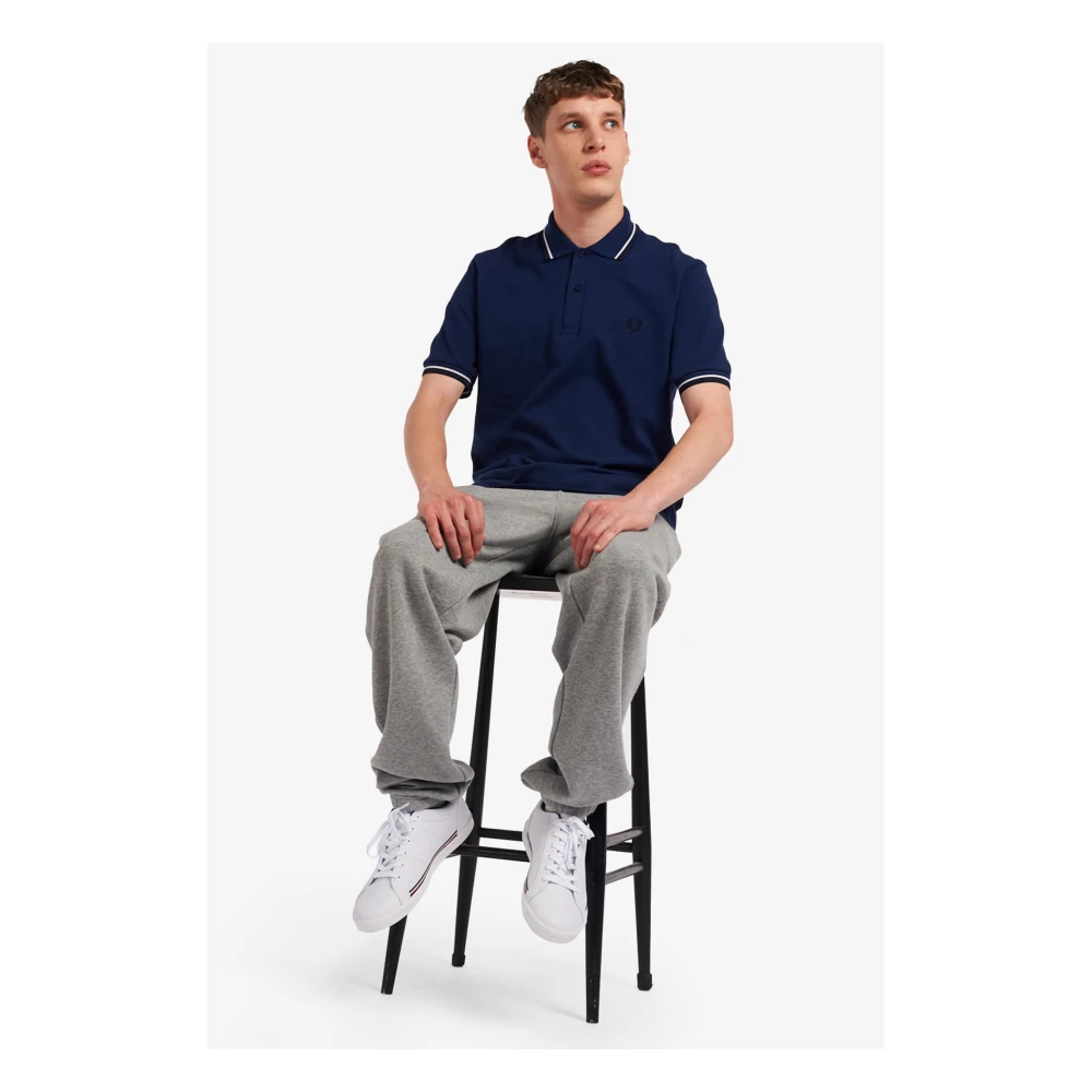 Fred Perry Twin Tipped Polo Navy Wit Blue Heren
