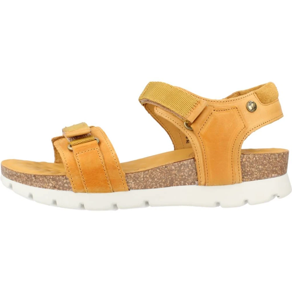 Panama Jack Stiliga platta sandaler för kvinnor Yellow, Dam