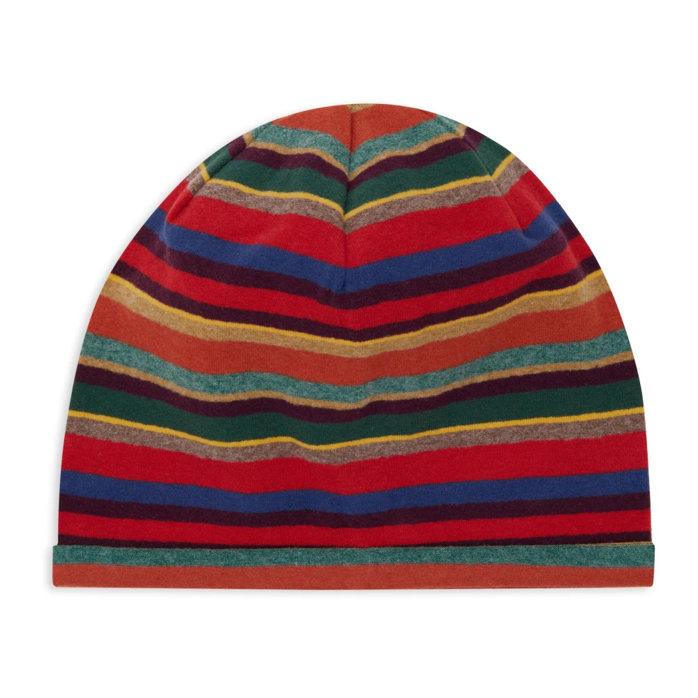 Gallo Unisex rode fleece muts met veelkleurige strepen Multicolor Unisex
