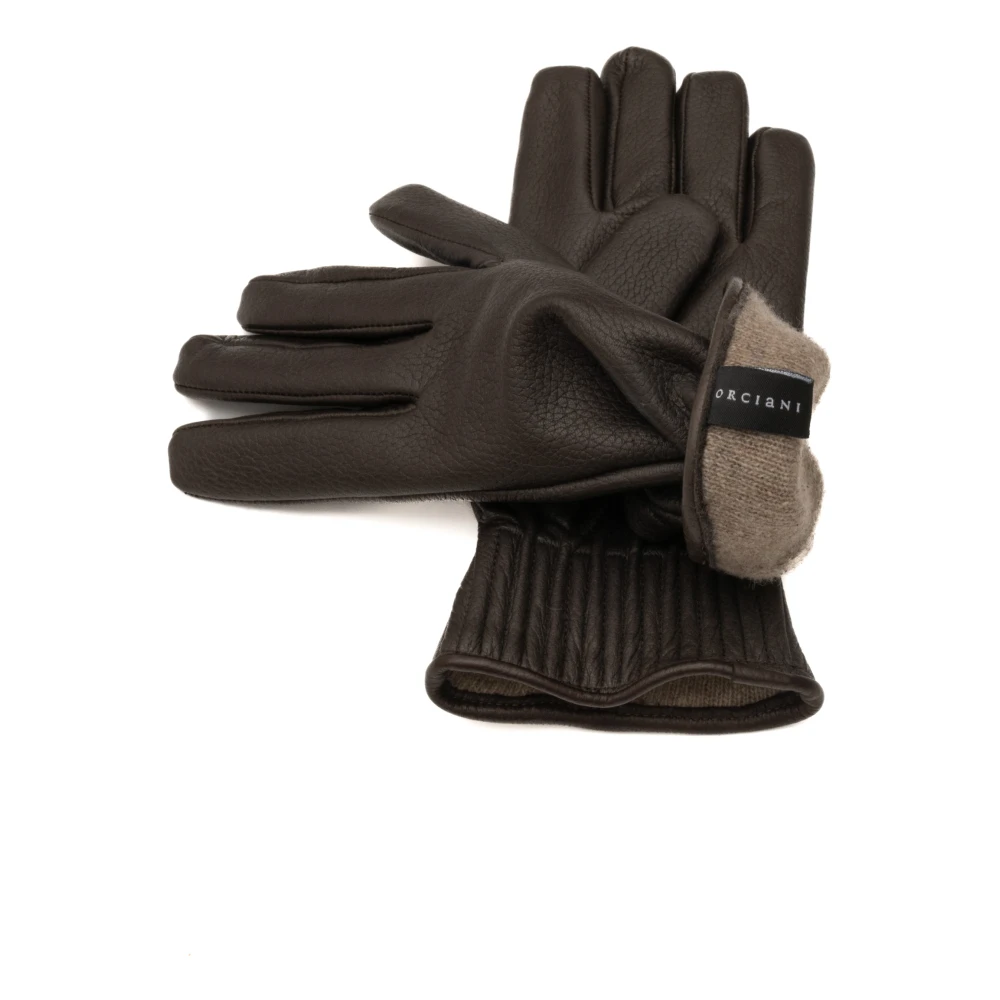 Orciani Bruine leren gehamerde handschoenen Brown Heren