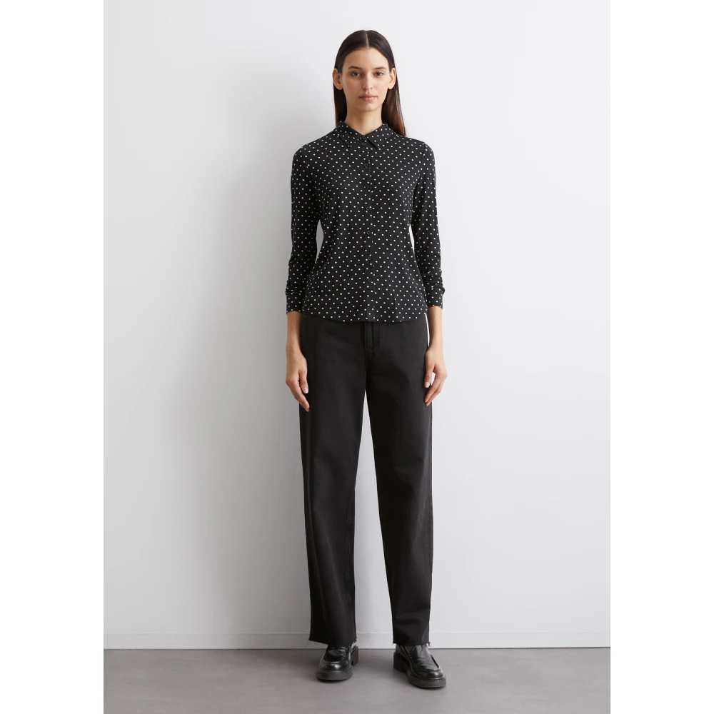 Marc O'Polo Gewone jersey print blouse Black Dames