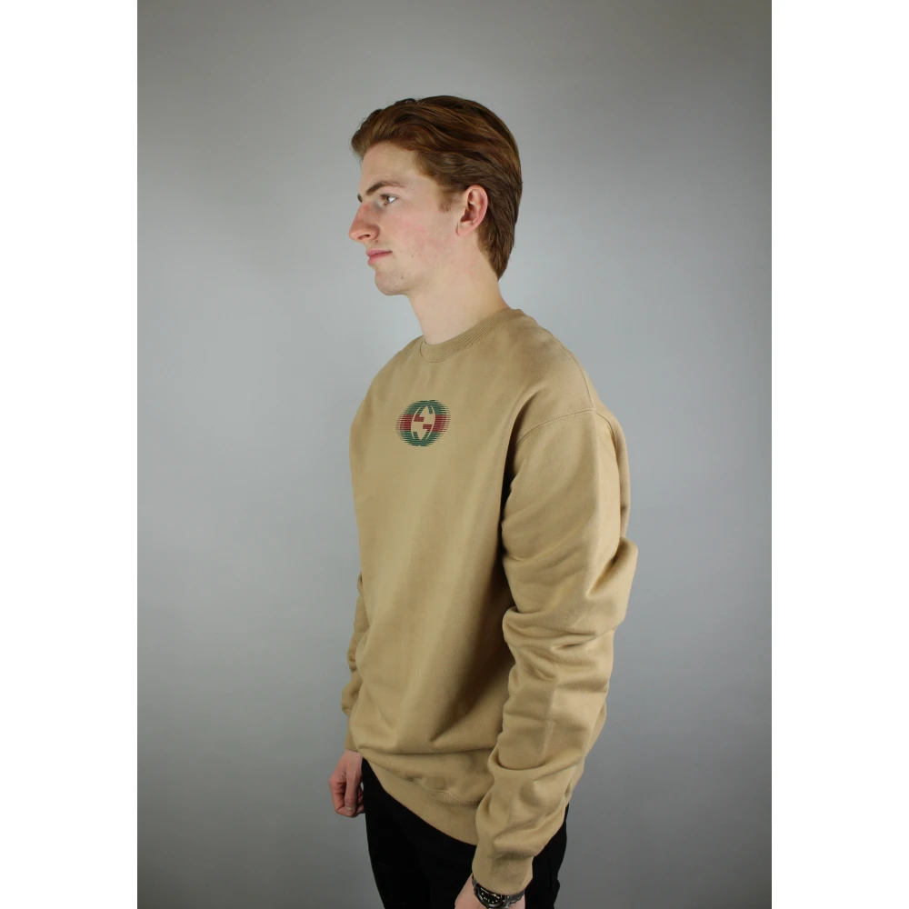 Gucci Luxueus Camel Jersey Sweatshirt Brown Heren