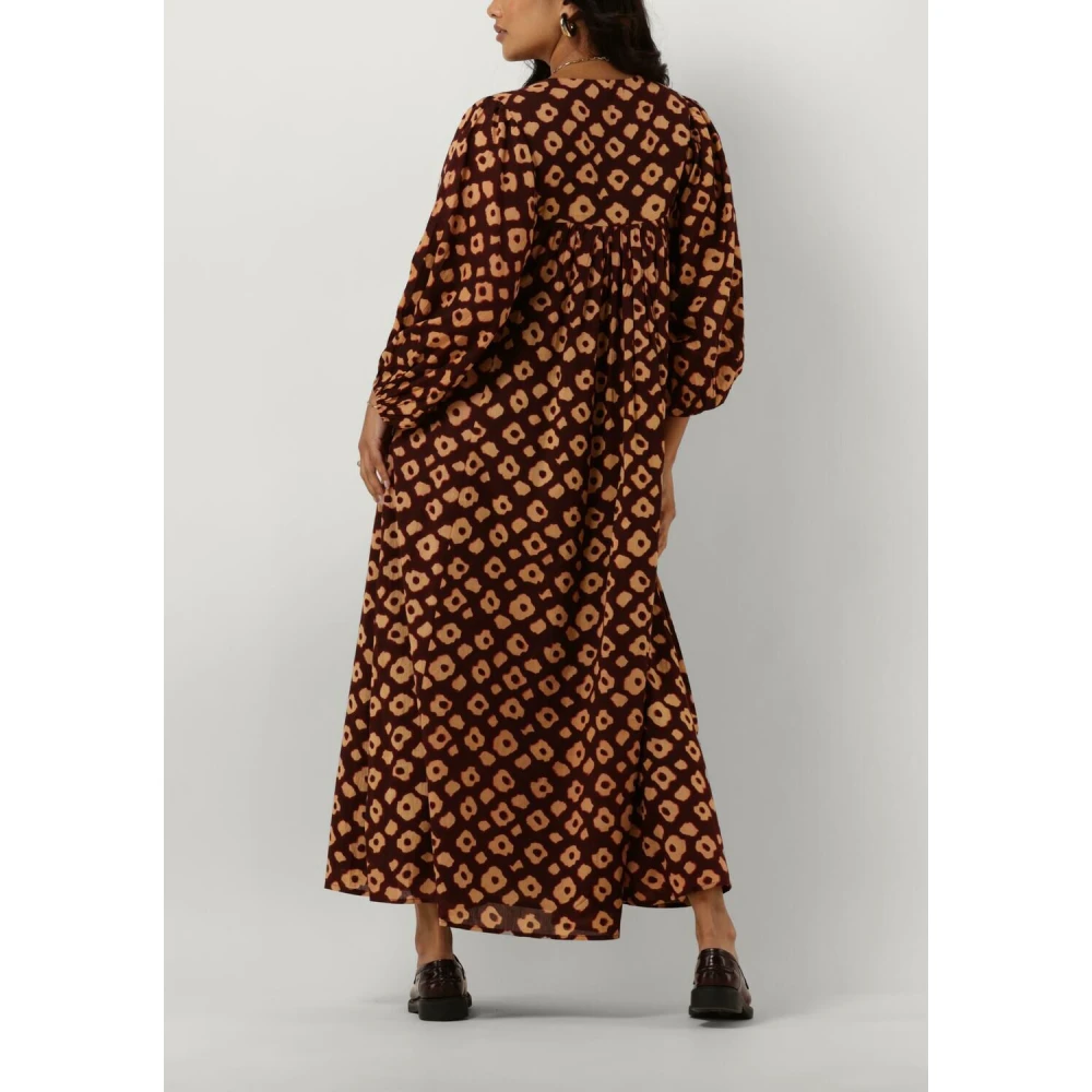 Summum Woman Rode Maxi Jurk Bloemen Mix Multicolor Dames