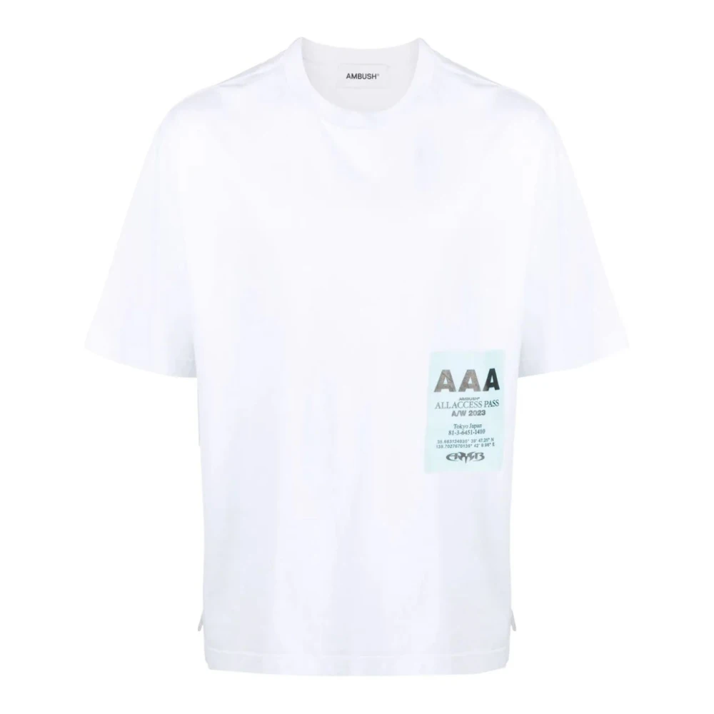 Ambush Witte Katoenen Print T-shirt White Heren