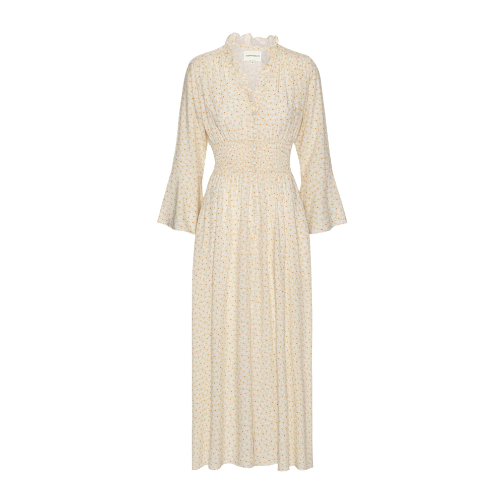 American Dreams Bloemen Smock Taille Jurk Beige Dames