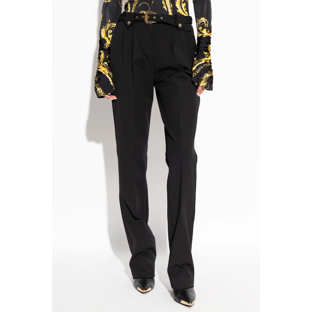 Versace Jeans Couture Broek met riem Black Dames