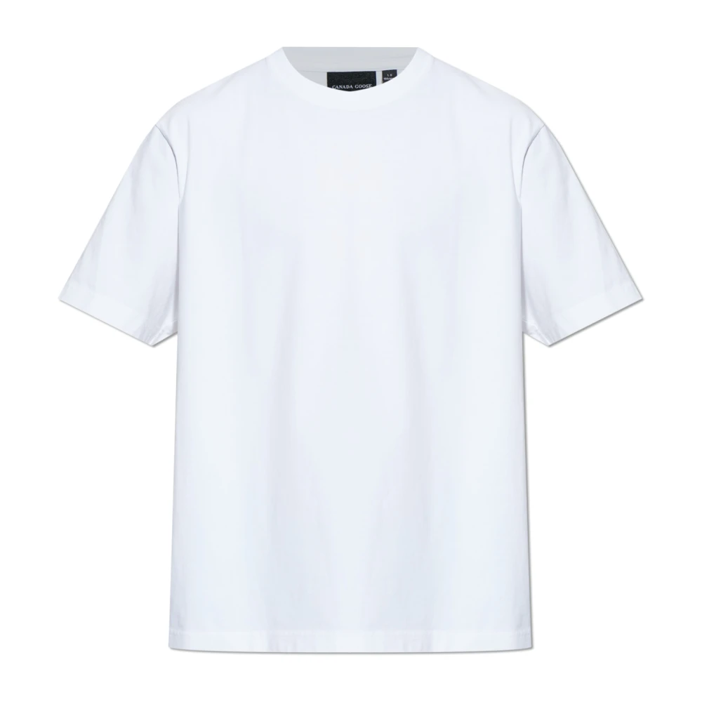 Canada Goose Men's White T-Shirt With Logo Patch