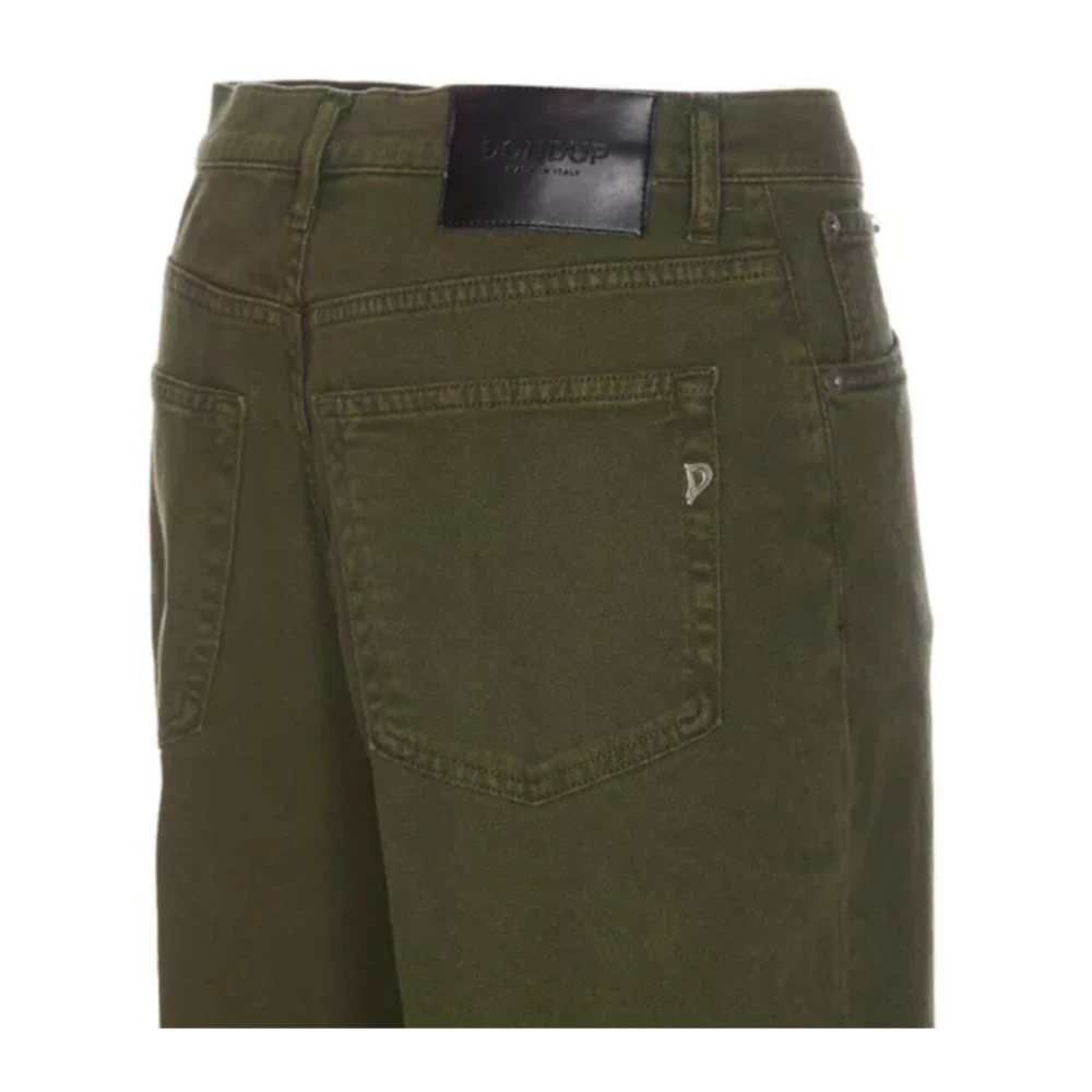 Dondup Losse Pasvorm Hoge Taille Bull Leg Broek Green Dames