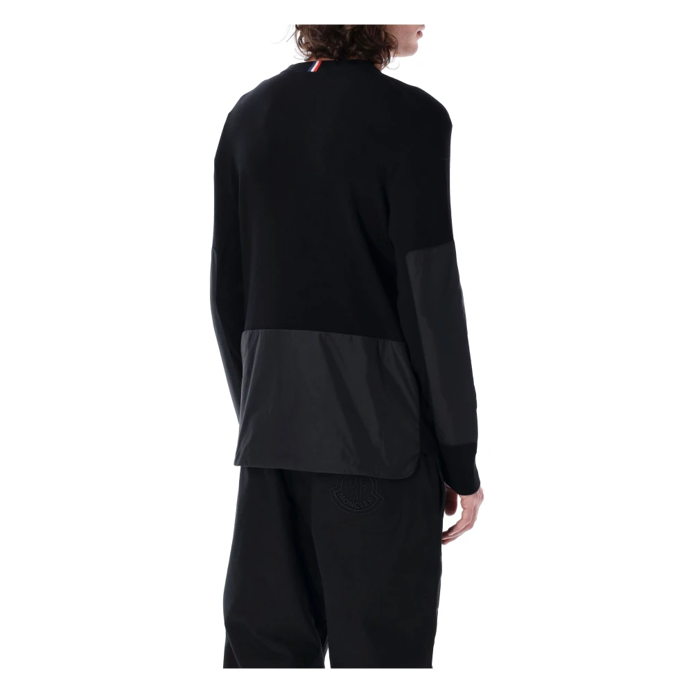 Moncler Zwarte wollen trui met ronde hals Black Heren