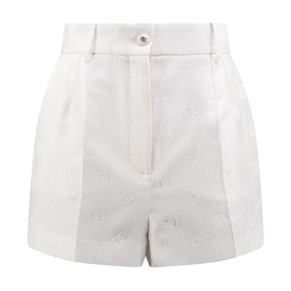 Dolce & Gabbana Logo Katoenen Shorts White Dames