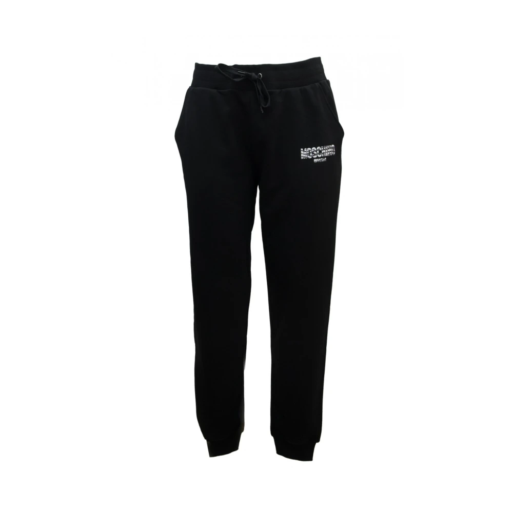 Moschino Zwarte Katoenmix Geribbelde Taille Joggers Black Heren