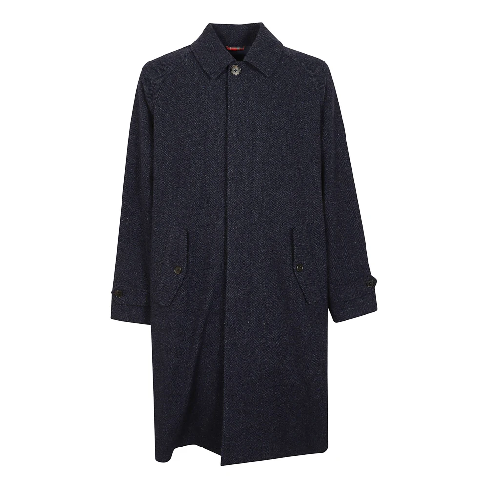 Baracuta Wollen jas met marine strepen Blue Heren