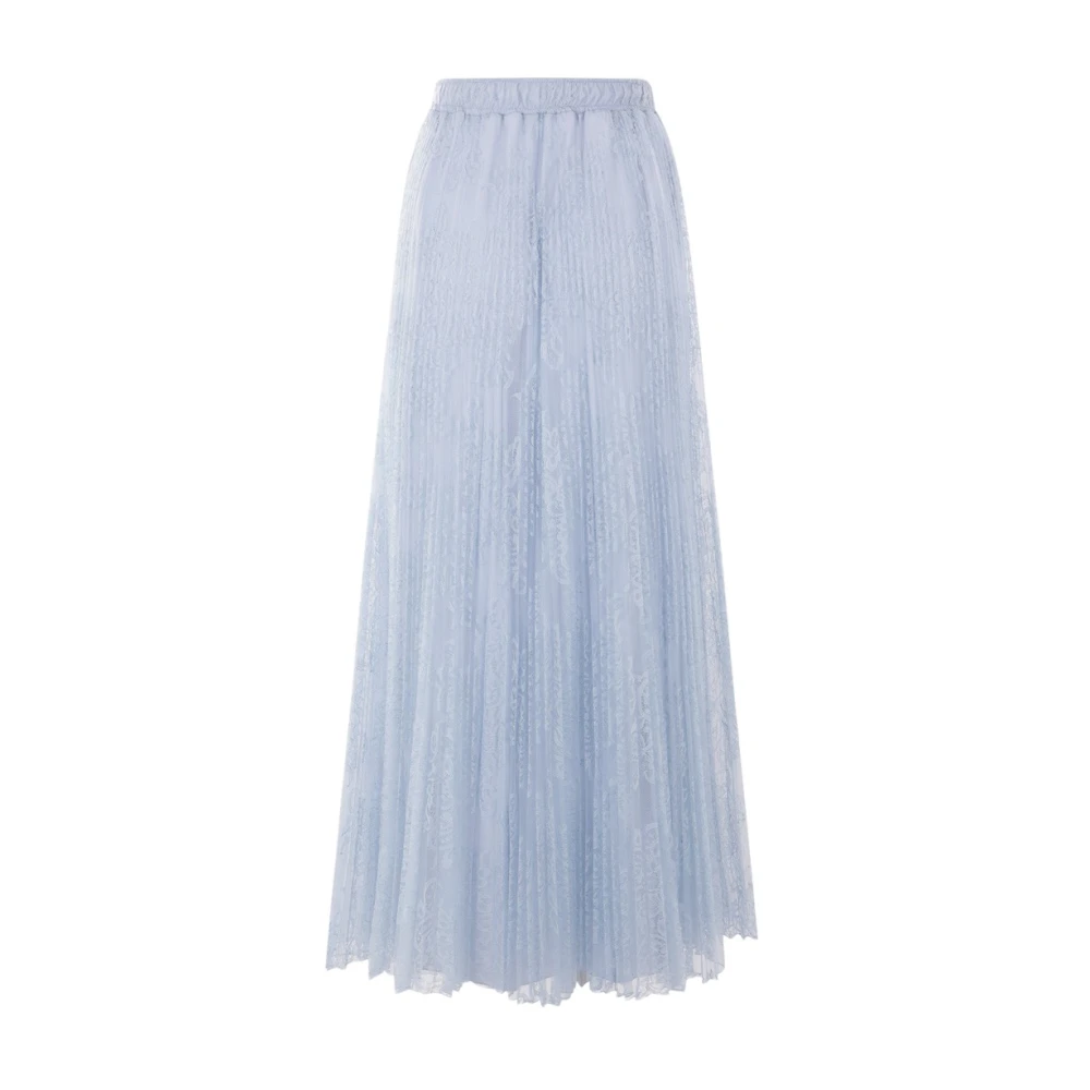 Ermanno Scervino Blauwe Kant Plooirok Blue Dames