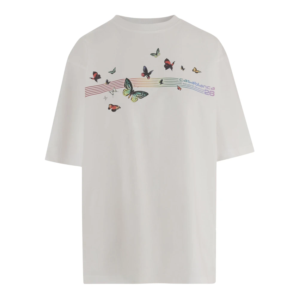 Casablanca Men's White T-Shirts, S, Cotton T-Shirt
