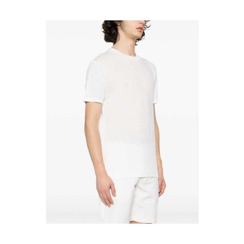 Fedeli Witte Linnen Blend T-shirt White Heren