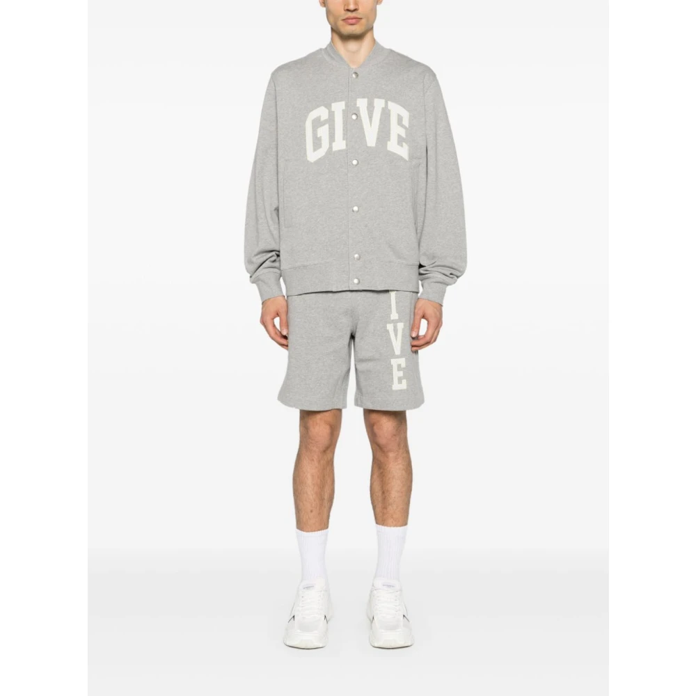 Givenchy Logo Track Bomber Jas Gray Heren