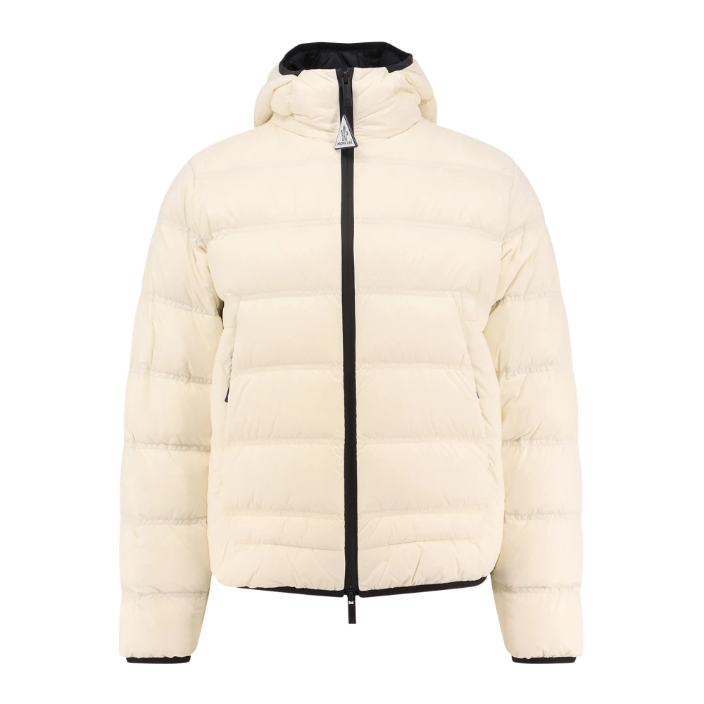 Moncler Gewatteerde capuchonjas met dubbele rits Beige Heren