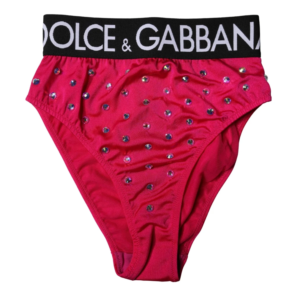 Dolce & Gabbana Women's Pink High-Waist Briefs - Underpants - S - Underwear
