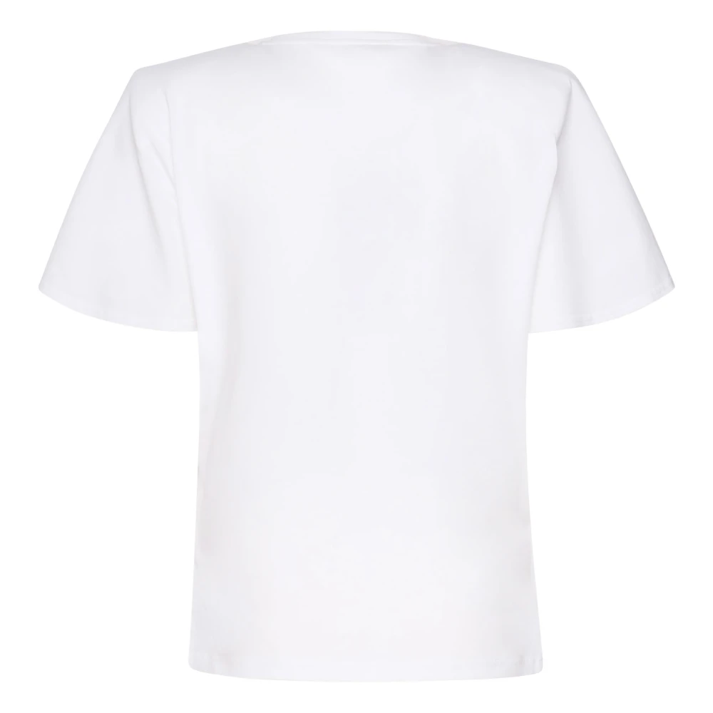Stella Mccartney Lippen Print Katoenen T-shirt White Dames