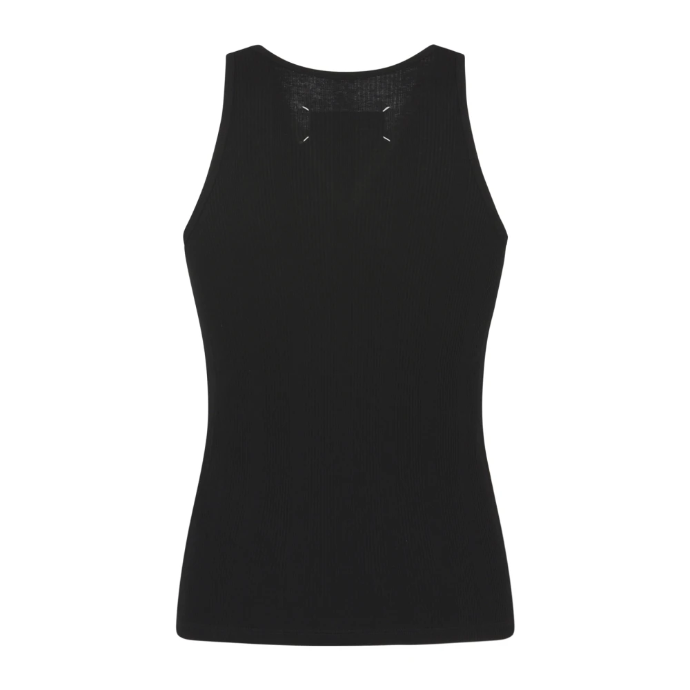 Maison Margiela Zwarte Tank Top Shirt Black Heren