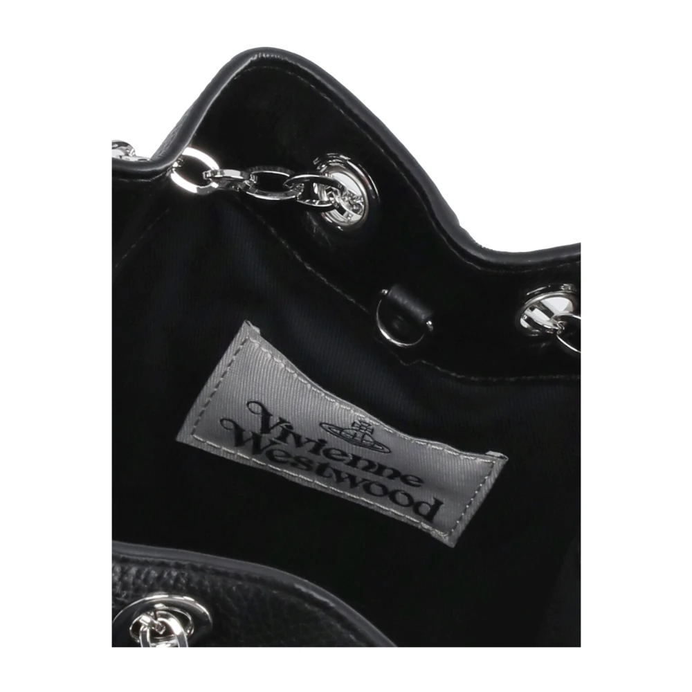 Vivienne Westwood Zwarte Bucket Bag met Koordsluiting Black Dames