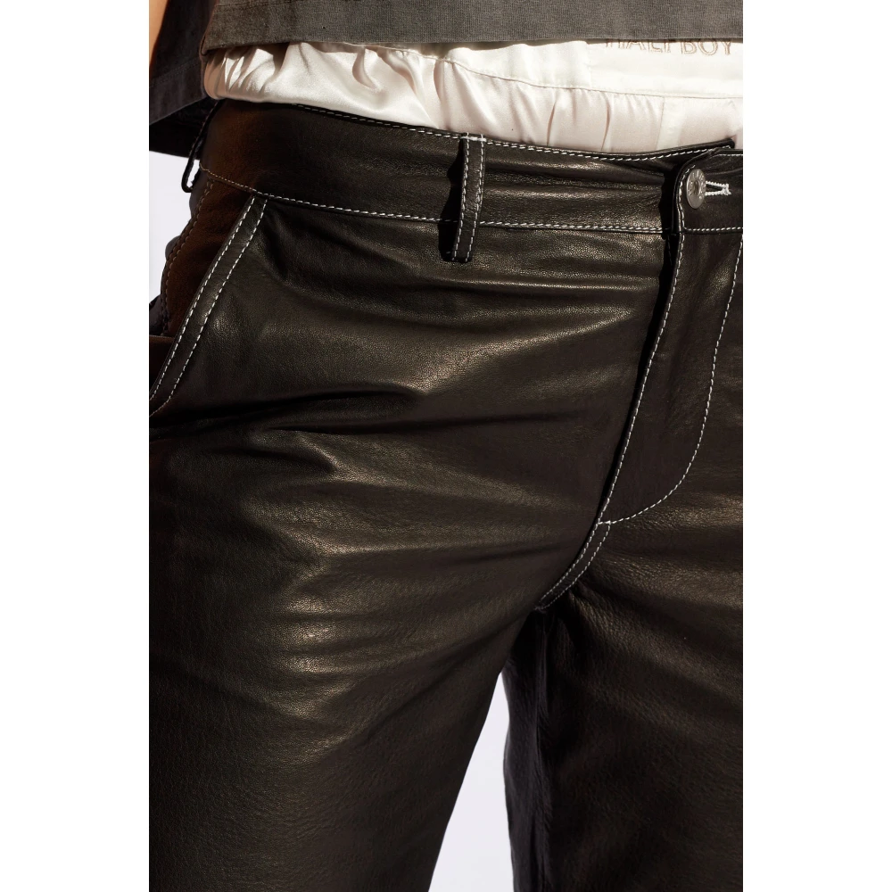 Halfboy Leren broek Black Dames
