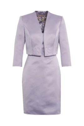 Klänning i Duchess Satin med Jacka