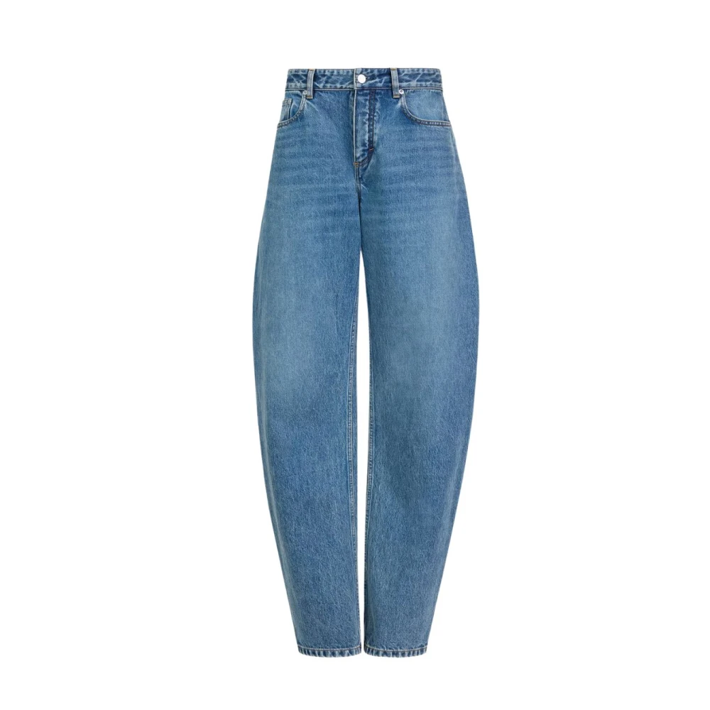 Alaïa Blue Round Denim Jeans - Female - Loose Fit Jeans - W28 - Jeans