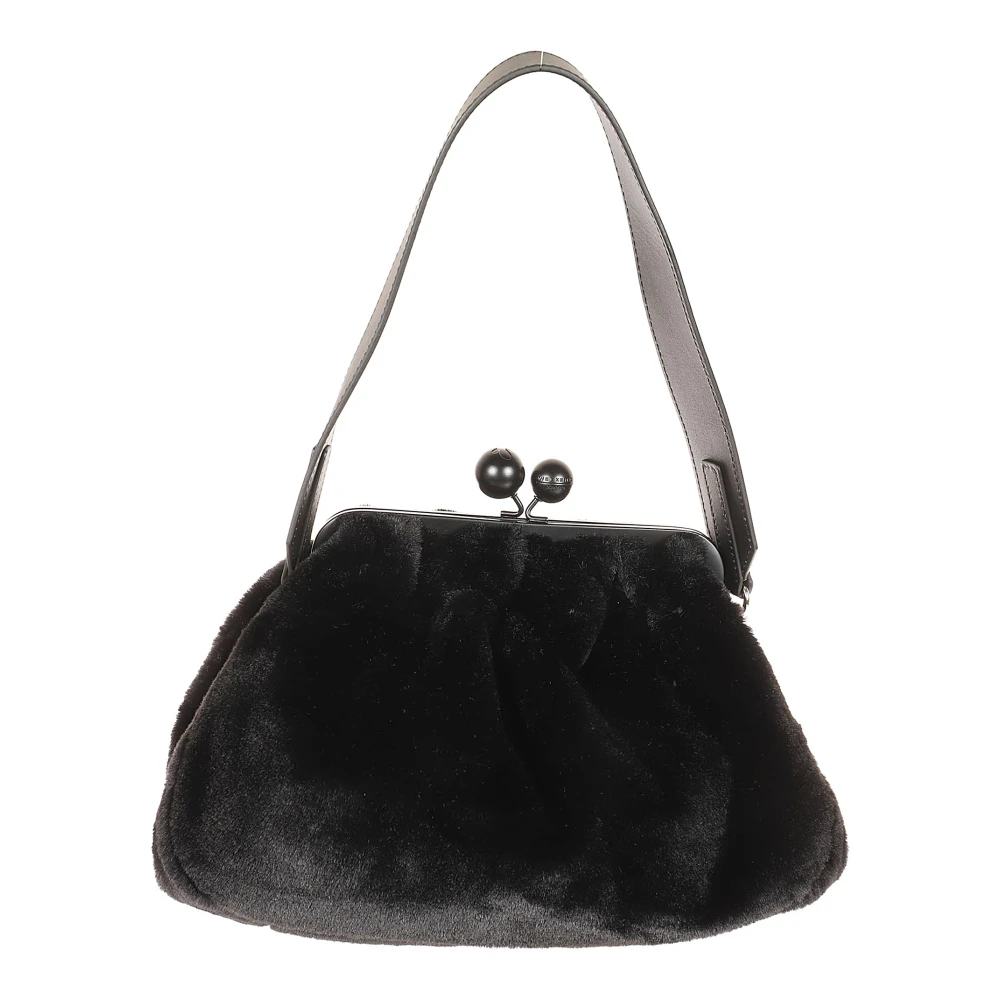 Max Mara Weekend Clutchtas van imitatiebont met afneembare handgreep Black Dames