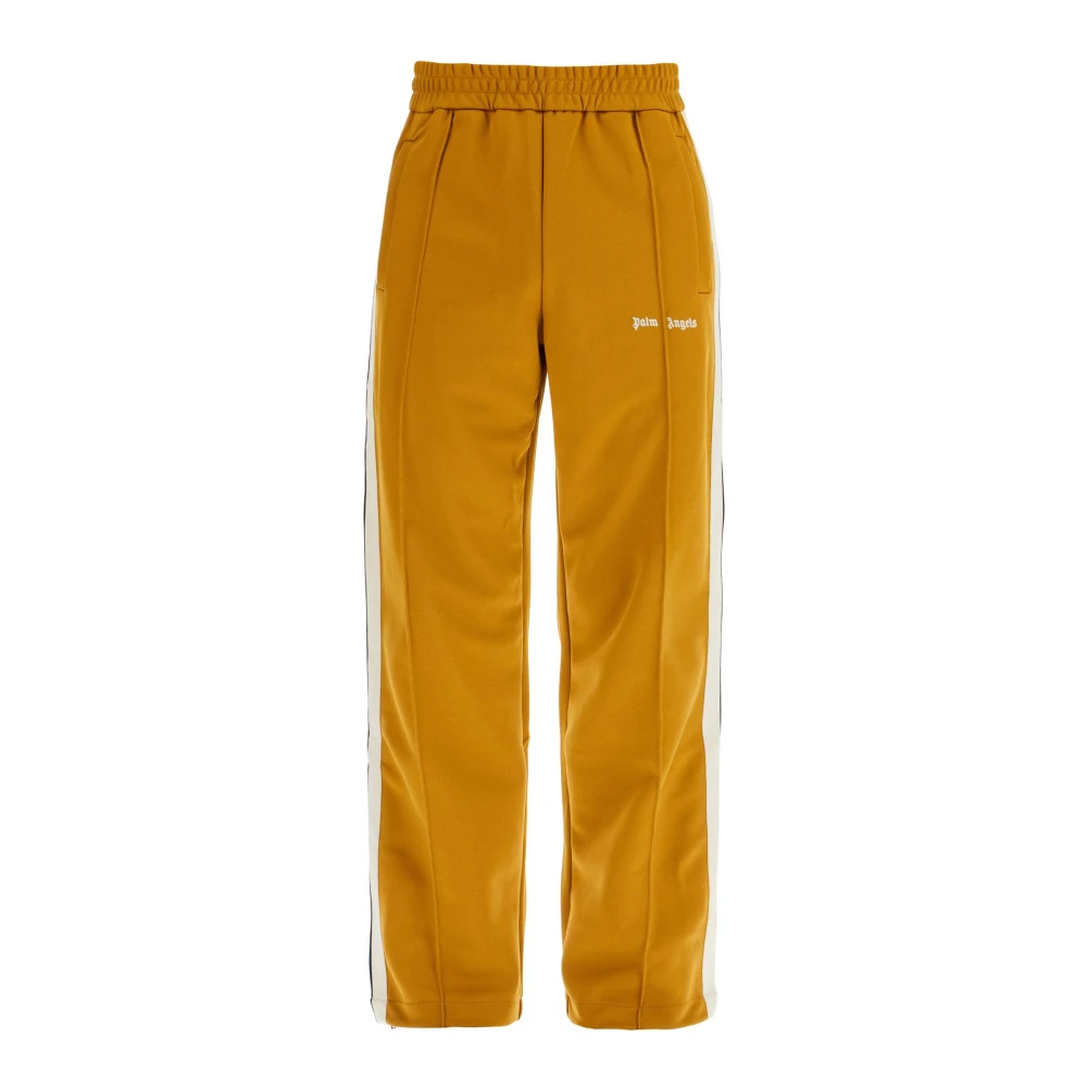 Palm Angels Gouden Bruine Track Pants met Strepen Brown Heren