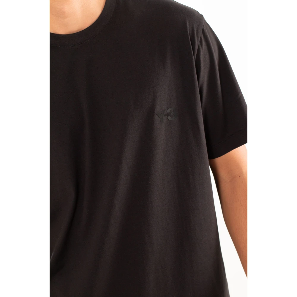 Y-3 Zwarte Grafische Korte Mouw Tee Black Heren