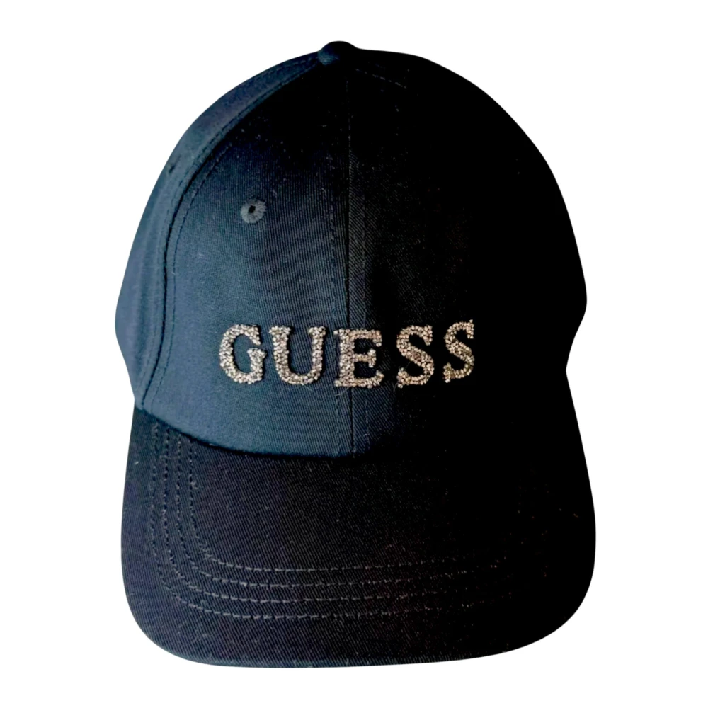 Guess Women's Black Hats & Caps, One Size, Plain Gabardine Baseball Cap
