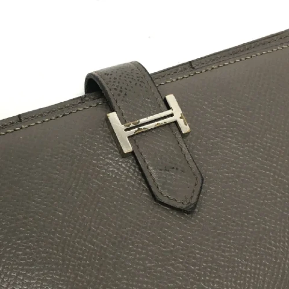 Hermès Vintage Pre-owned Leather wallets Gray Dames