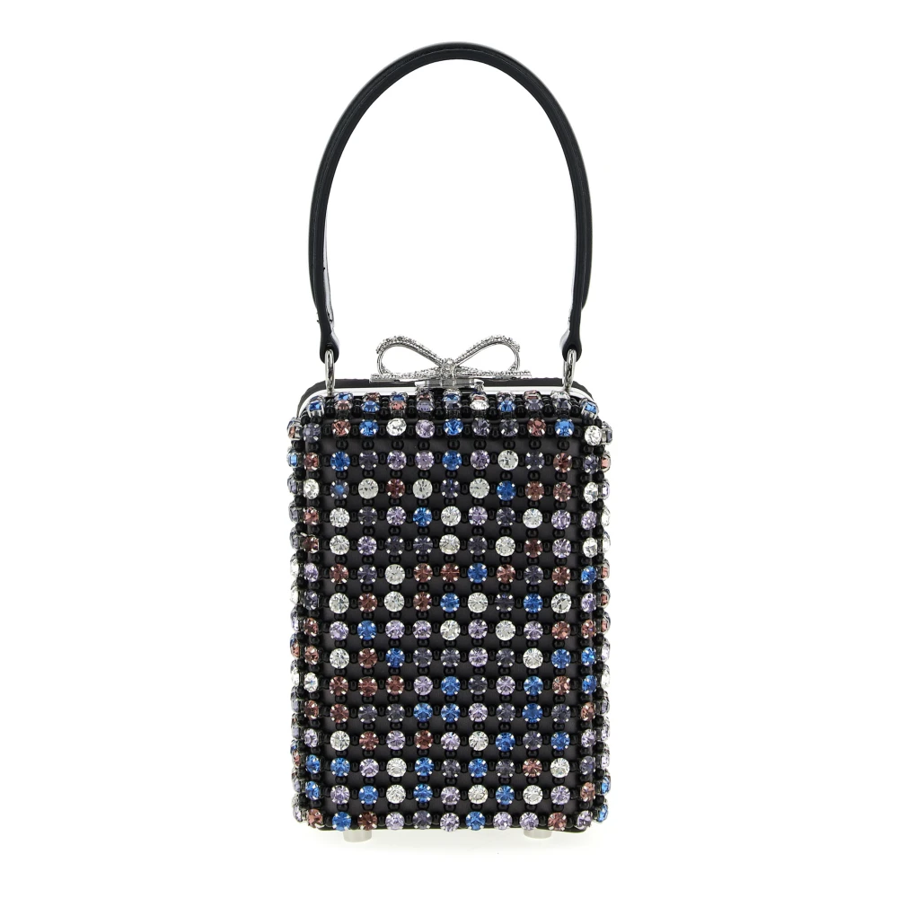 Self Portrait Women's Multicolor Handbags, One Size, Multi Crystal Chainmail Micro Bag