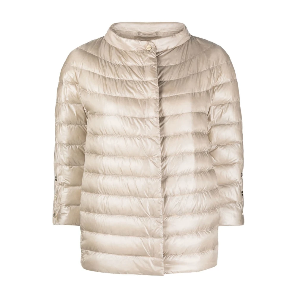 Herno Beige Gewatteerde Nylonjas Beige Dames