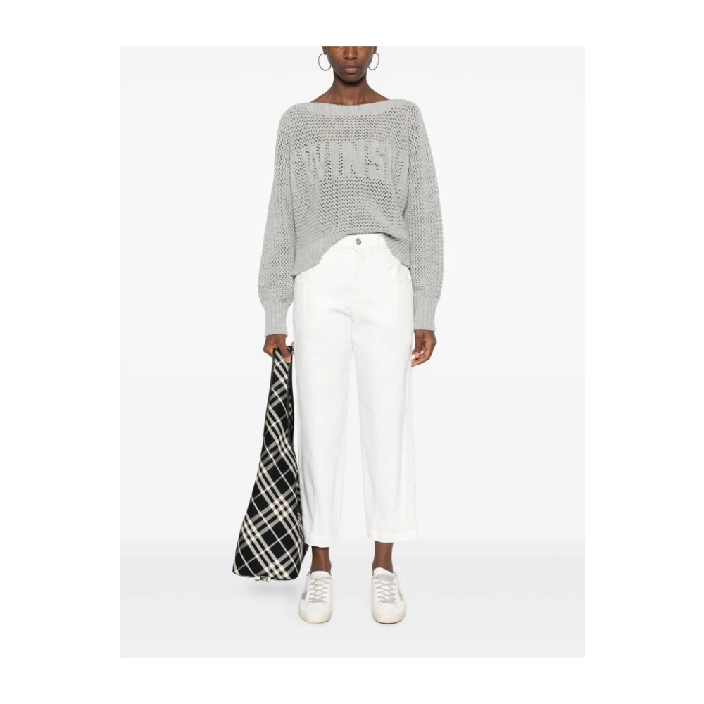 Twinset Grijze Gebreide Boothals Trui Gray Dames