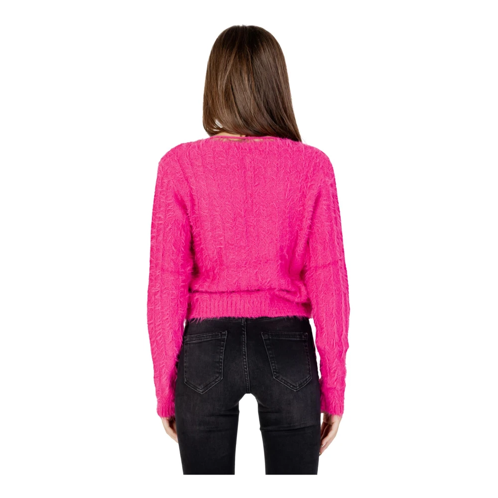 Vero Moda Fuchsia Geknoopte V-Hals Cardigan Pink Dames