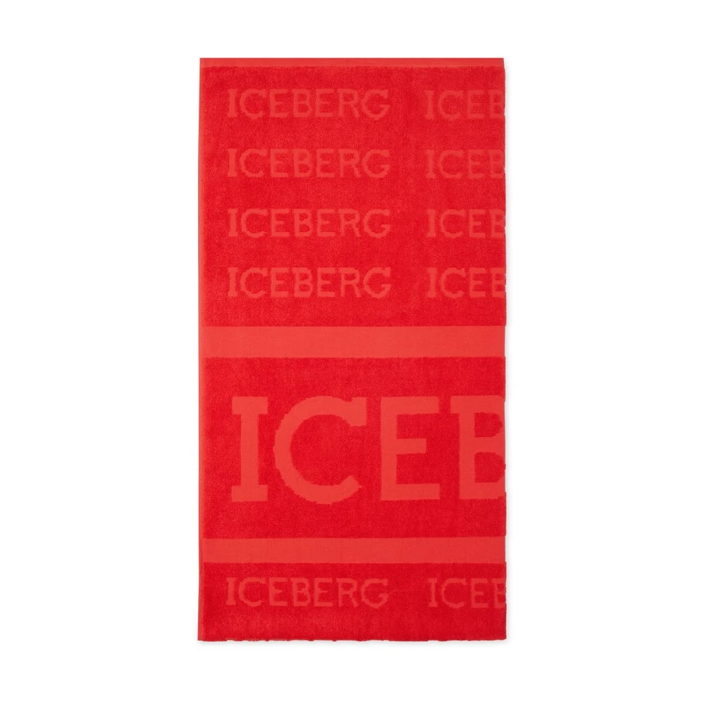Iceberg Luxe Jacquard Strandlaken Red Heren