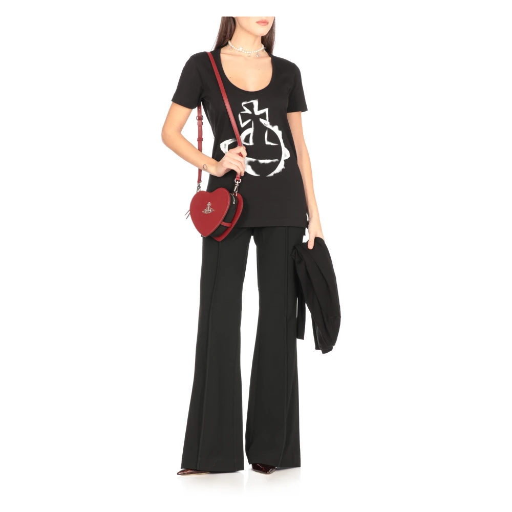 Vivienne Westwood Zwarte Katoenen T-shirt met Logo Black Dames