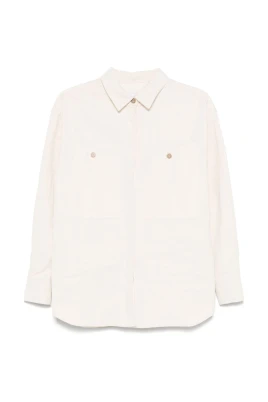 Beige Skjorta med Fickor