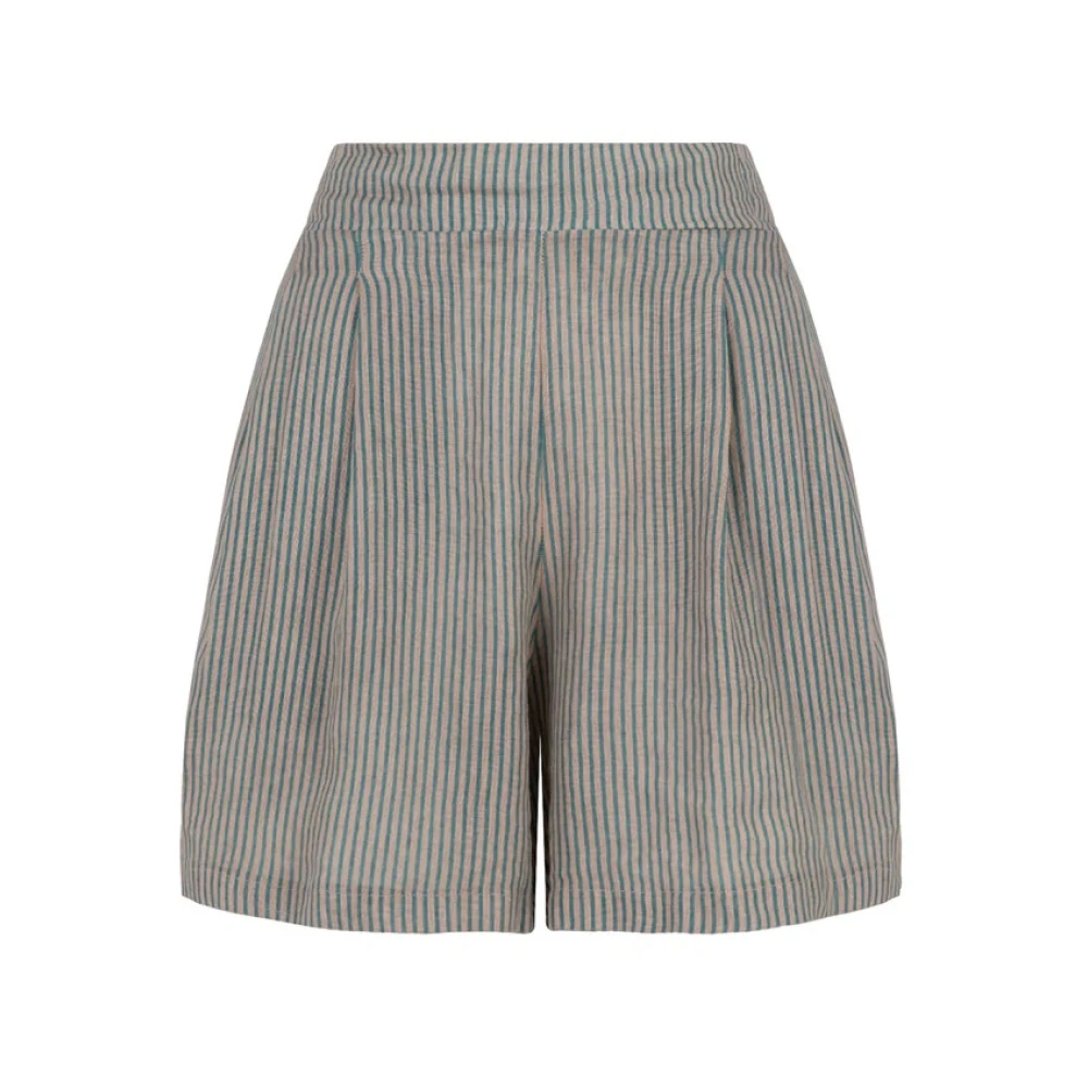 Bomboogie Kvinno Multicolor Shorts Dam, M, Läder, Linen Bermuda Shorts