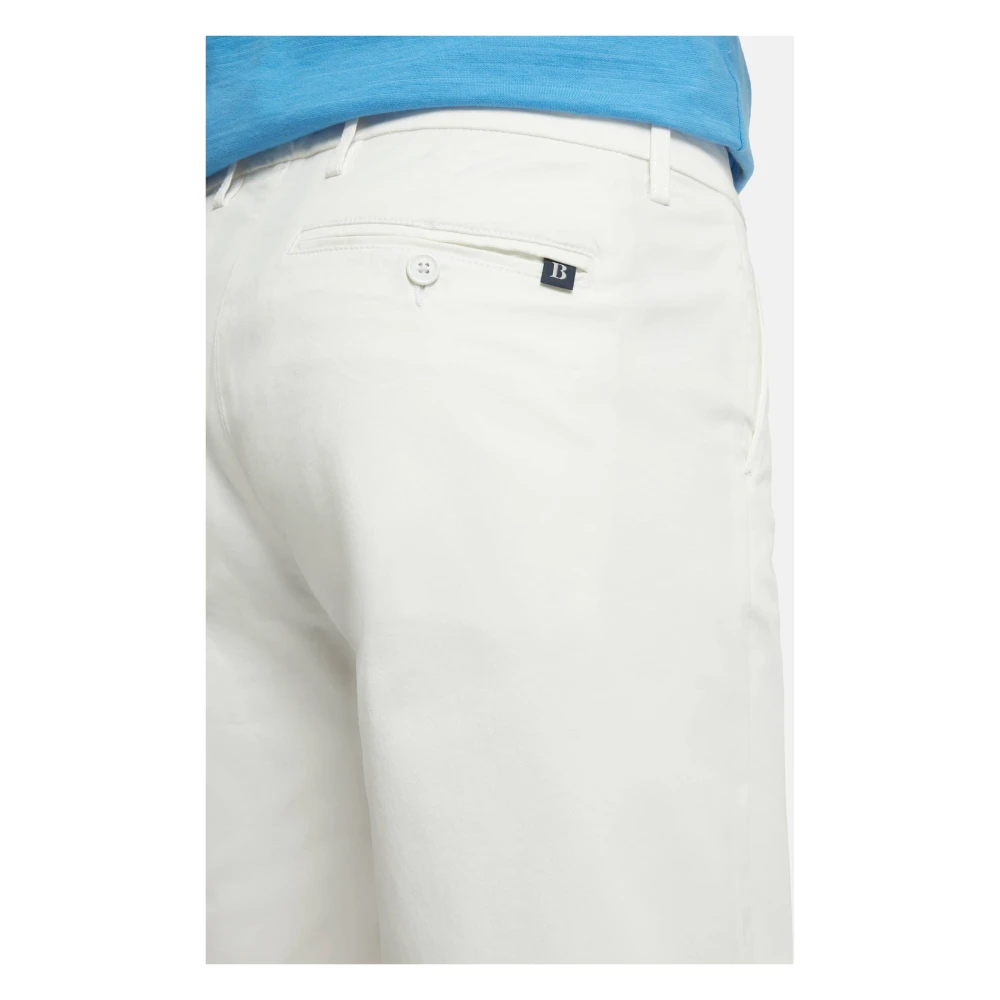 Boggi Milano Stretch Gabardine Korte Broek White Heren