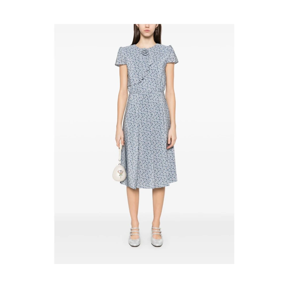 Alessandra Rich Lichtblauwe Bloemenjurk Blue Dames