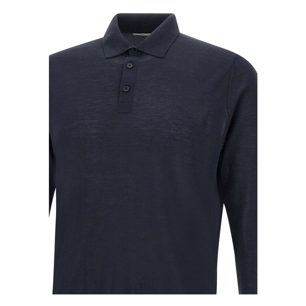 Kangra Merino Wol Polo Trui Blauw Blue Heren