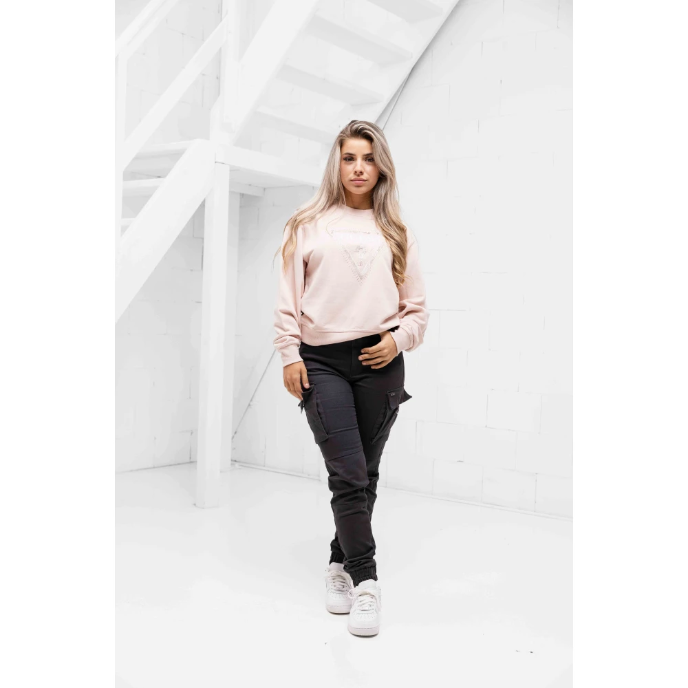 Guess Python Triangle Sweater Pink Dames