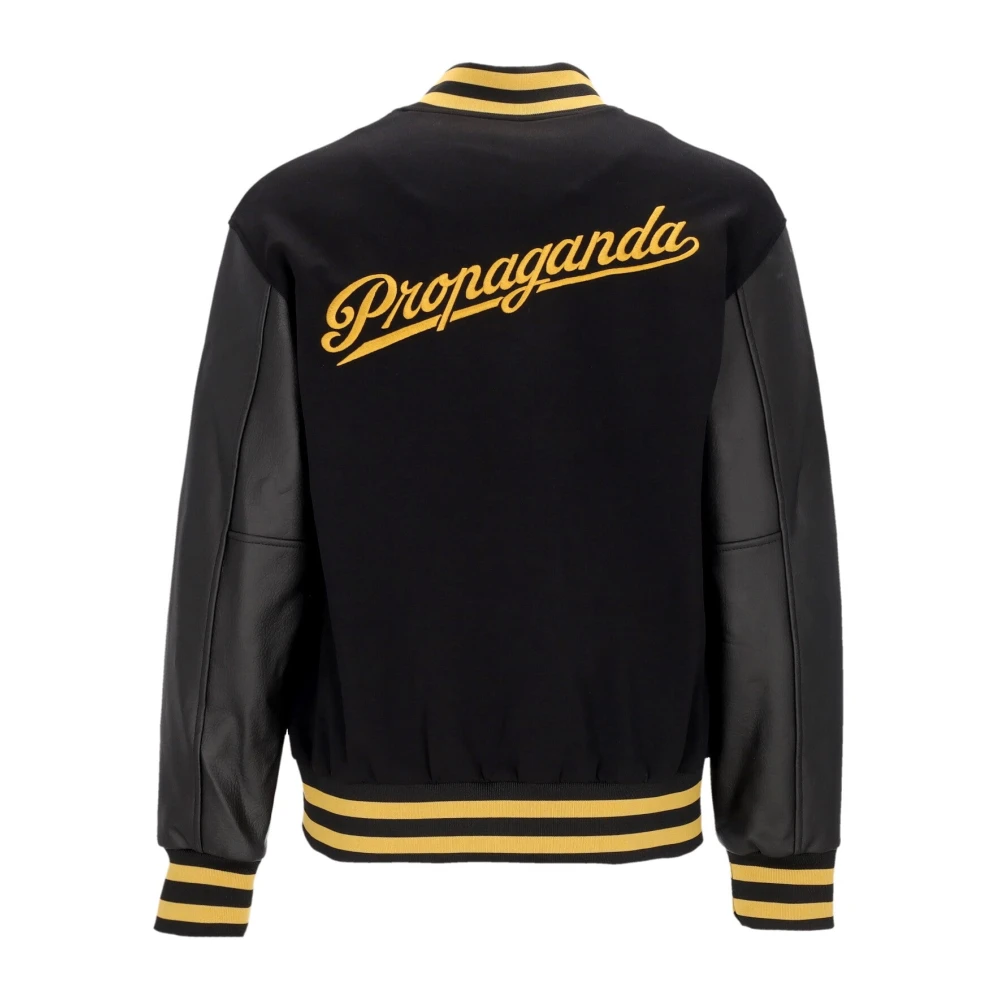 Propaganda Zwarte Varsity College Jas Eco-leer Black Heren
