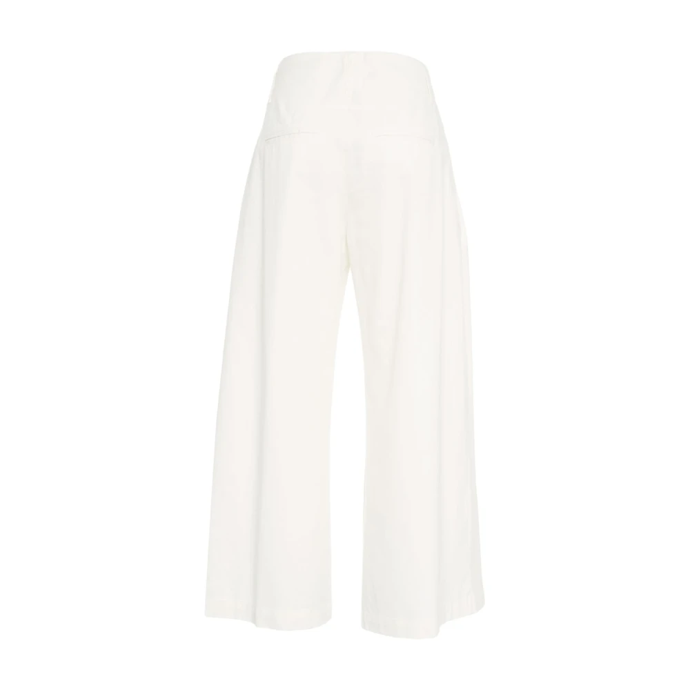 Jucca Witte Flared Broek met Gouden Details White Dames